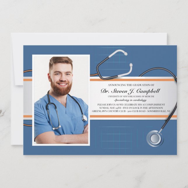 Stethoscope Photo Invitations 2 (Front)
