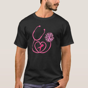 Stethoscope Pink Ribbon Breast Cancer Awareness Mo T-Shirt