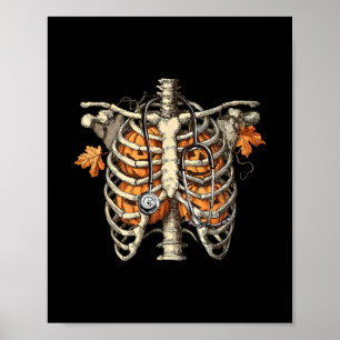 Stethoscope Ribcage Fall Nurse Thanksgiving Cozy S Poster