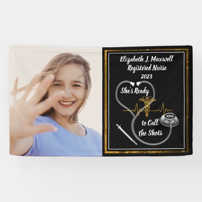 Stethoscope | RN - She's Ready to Call the Shots   Banner (Horizontal)