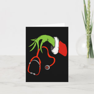 Stethoscope Santa Funny Christmas Xmas Nurse Nursi Card