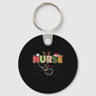 Stethoscope Santa Hat Reindeer Xmas Christmas Nurs Key Ring