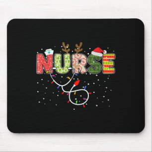 Stethoscope Santa Hat Reindeer Xmas Christmas Nurs Mouse Mat
