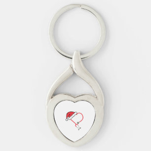 Stethoscope Santa Premium Scoop Key Ring