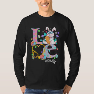 Stethoscope Scrub Cna Nurse Life Easter Day Cute B T-Shirt