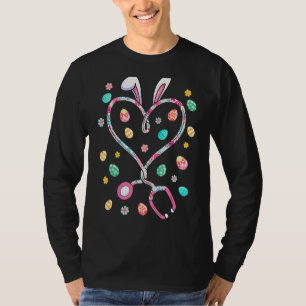 Stethoscope Scrub Life Nurse Bunny Easter Day Outf T-Shirt