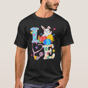 Stethoscope Scrub Life Nurse Bunny Easter Day Outf T-Shirt
