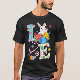 Stethoscope Scrub Life Nurse Bunny Easter Day Outf T-Shirt