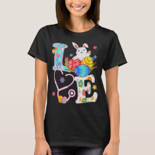 Stethoscope Scrub Life Nurse Bunny Easter Day Outf T-Shirt