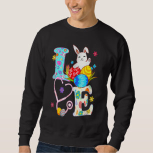 Stethoscope Scrub Life Nurse Cute Bunny Happy East Sweatshirt