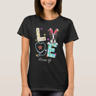 Stethoscope Scrub Life Nurse French Bulldog Easter T-Shirt