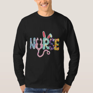 Stethoscope Scrub Nurse Life Easter Day Cute Bunny T-Shirt