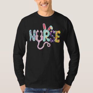 Stethoscope Scrub Nurse Life Easter Day Cute Bunny T-Shirt