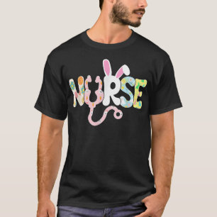 Stethoscope Scrub Nurse Life Easter Day Cute Bunny T-Shirt