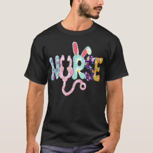 Stethoscope Scrub Nurse Life Easter Day Cute Bunny T-Shirt
