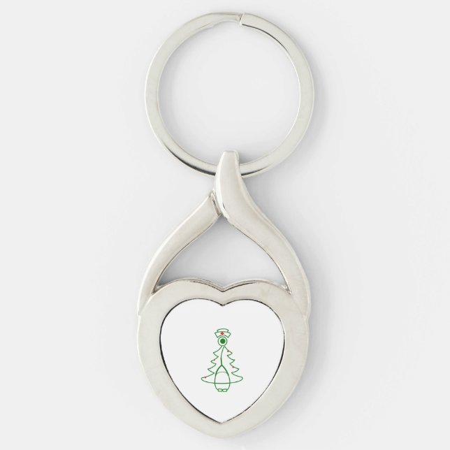 Stethoscope Tree (green)   Key Ring (Front)