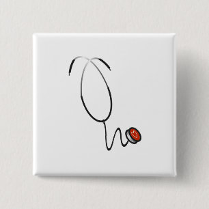 Stethoscope Tshirts and Gifts 15 Cm Square Badge