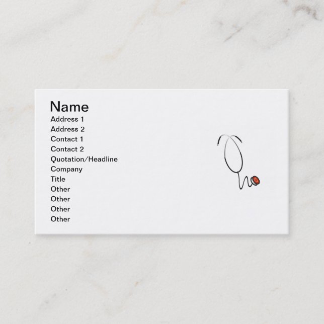 Stethoscope Tshirts and Gifts Business Card (Front)