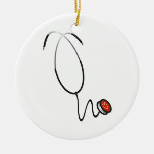 Stethoscope Tshirts and Gifts Ceramic Tree Decoration