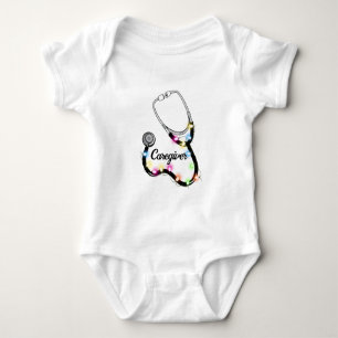 Stethoscope With Christmas Lights Merry Xmas Nurse Baby Bodysuit