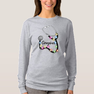 Stethoscope With Christmas Lights Merry Xmas Nurse T-Shirt