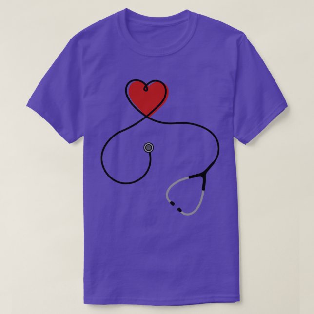 Stethoscope with heart T-Shirt (Design Front)