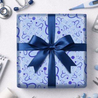 Stethoscope Wrapping Paper Healthcare Theme Blue