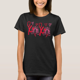 Stethoscope XOXO Valentine's Day Respiratory Thera T-Shirt