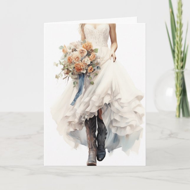 Stetson & Lace Wedding: Galloping Grace Card (Front)