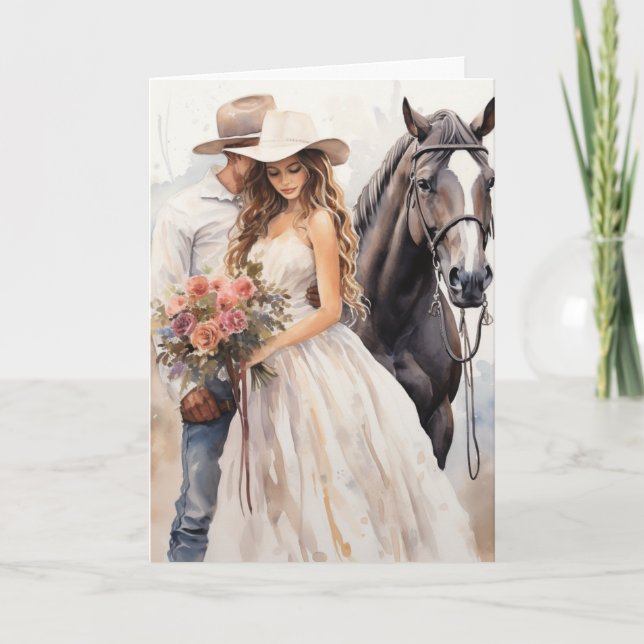 Stetson & Lace Wedding: Western Whispers Card (Front)
