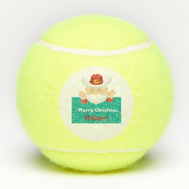 Stetson Santa Personalised Name Custom Christmas Tennis Balls (Back)