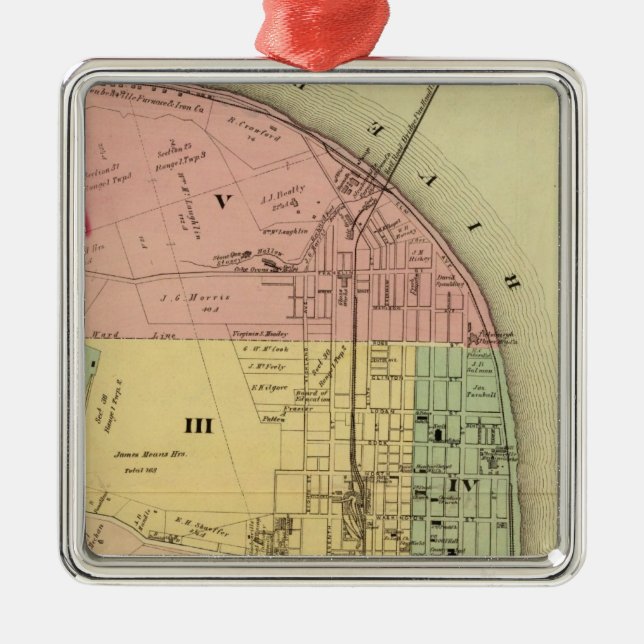 Steubenville, Ohio 2 Metal Tree Decoration (Front)