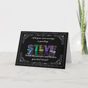 Steve -  Name in Lights greeting card (Photo)