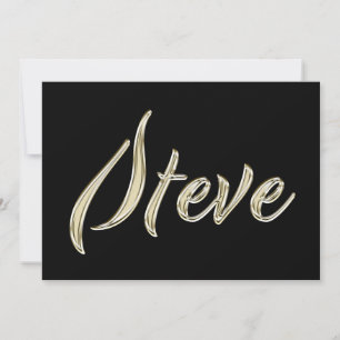 Steve Name white gold Handwriting Card