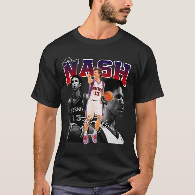 Steve Nash Phoeni Basketball Legend MVP Signature  T-Shirt (Front)