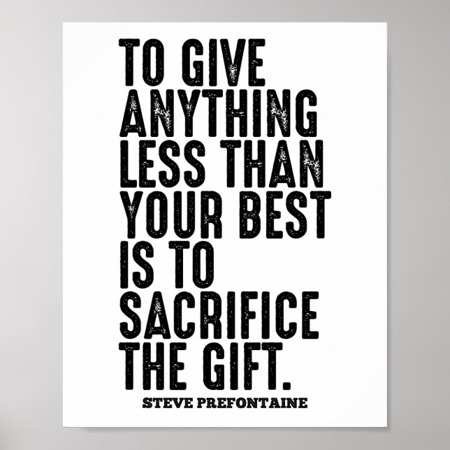 Steve Prefontaine Quote Poster (Front)
