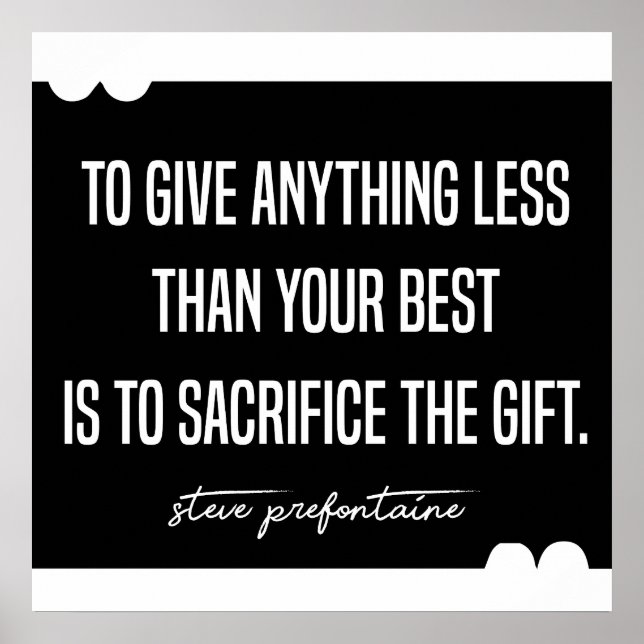 Steve Prefontaine Running Quotes Poster (Front)