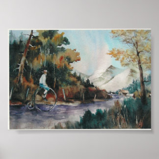 Steve riding in the Colorado mountains. Poster