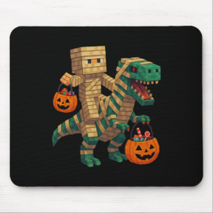 Steve Riding Mummy Dinosaur T Rex Halloween Funny Mouse Mat