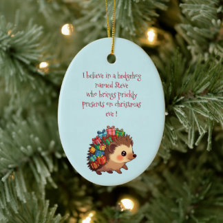Steve the Hedgehog – Funny Atheist  Ceramic Tree Decoration