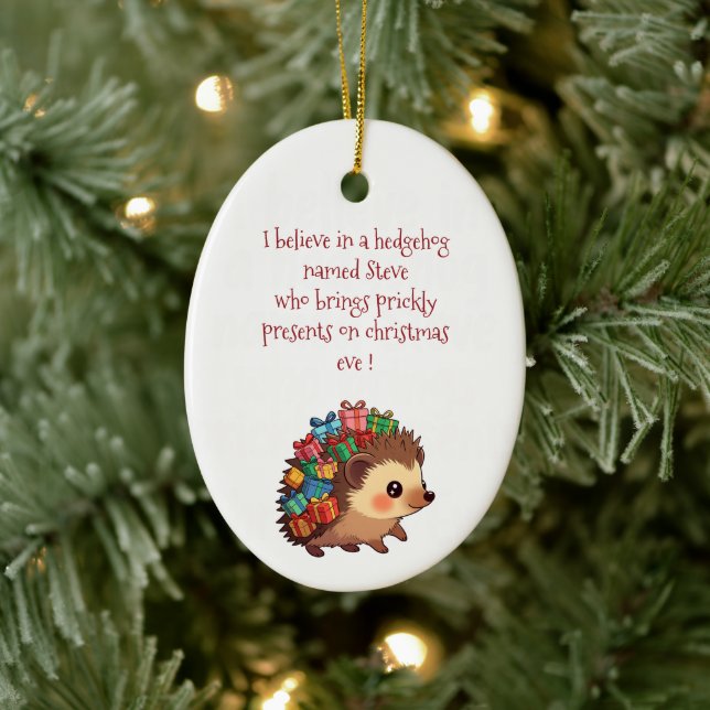 Steve the Hedgehog – Funny Atheist  Ceramic Tree Decoration (Tree)