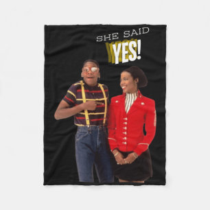 Steve Urkel Family S She Said Yes! Sticker Fleece Blanket