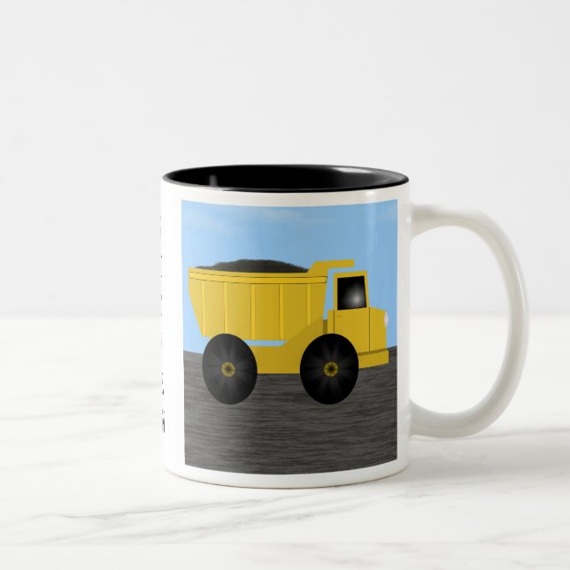Steven Dump Truck Personalised Name Mug (Right)