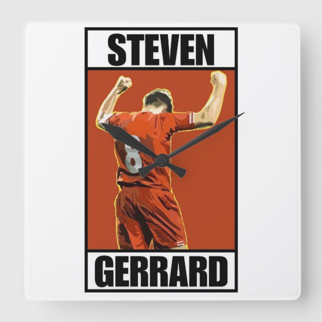 Steven Gerrard Square Wall Clock (Front)