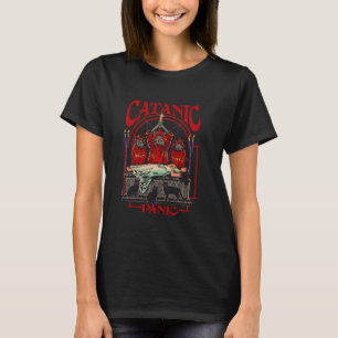 Steven Rhodes Catanic Panic Black Cats Retro Dark T-Shirt
