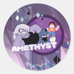 Steven Universe   Amethyst Character Graphic Classic Round Sticker