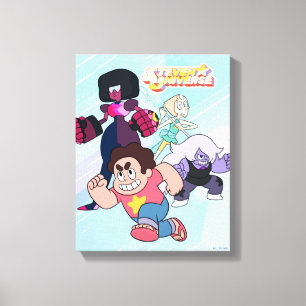 Steven Universe Crystal Gem Group Action Canvas Print