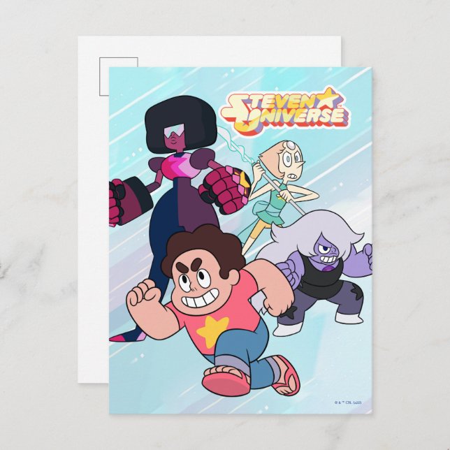Steven Universe | Crystal Gem Group Action Postcard (Front/Back)