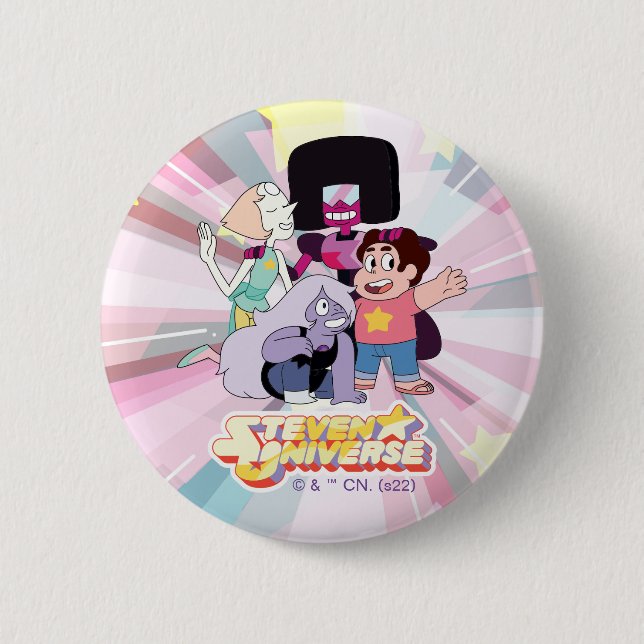 Steven Universe | Crystal Gem Group Huddle 6 Cm Round Badge (Front)