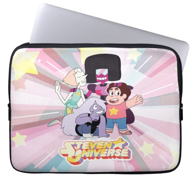 Steven Universe | Crystal Gem Group Huddle Laptop Sleeve (Front)